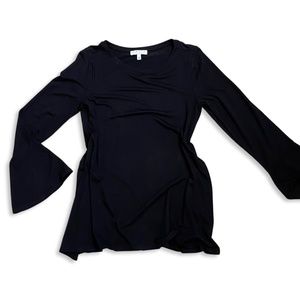 Chaus New York Black Tunic with Bell Sleeves